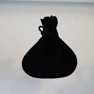 Flocked Velvet Jewelry Pouch Black Drawstring Dust Bag Gift Bag
